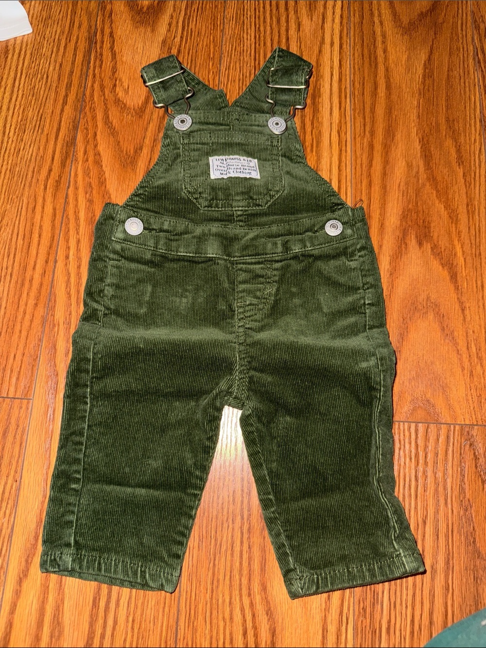 Levi's Olive Green Corduroy Baby Overalls